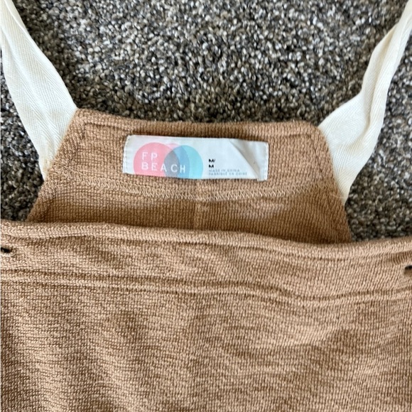 FREE PEOPLE BEACH Lucy Romper Sleeveless Camel Tan Womens Size Medium - Picture 4 of 12